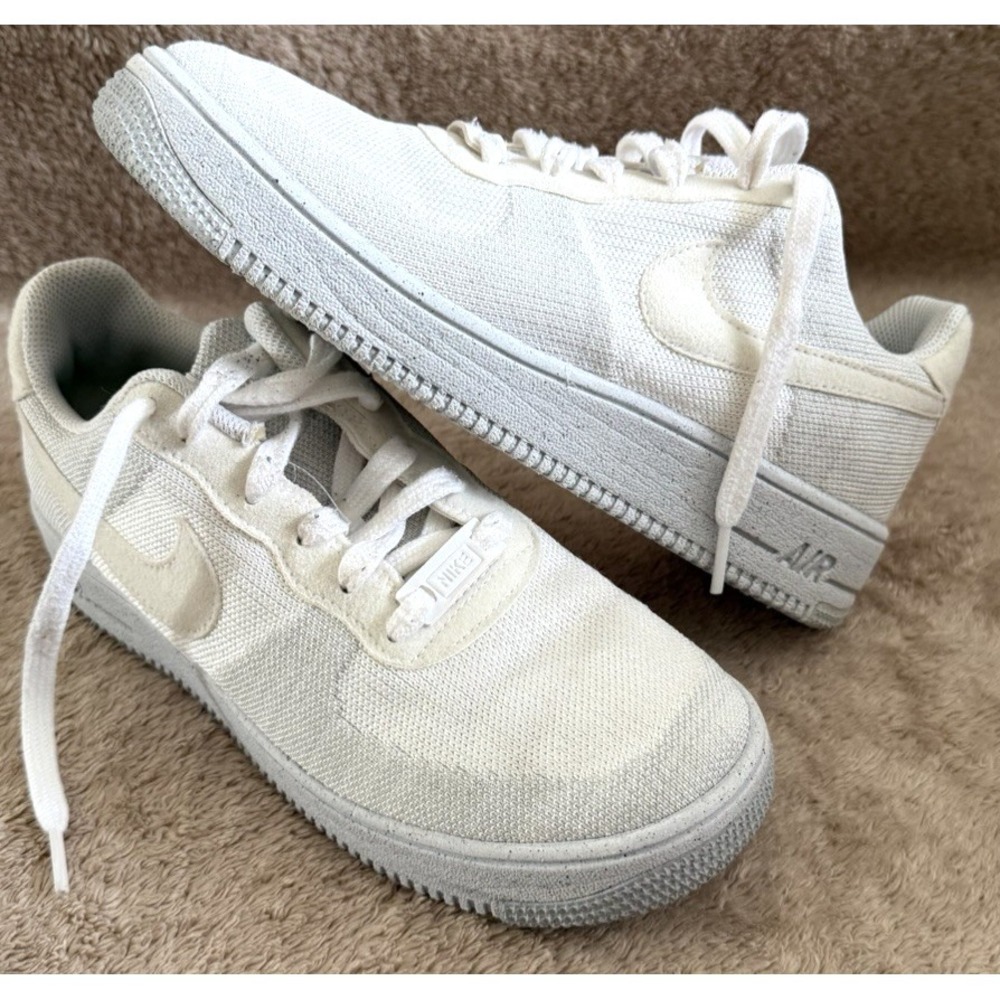 Nike Air Force 1 Crater Flyknit Womens Size 6.5 Y White Low Top H3375-100